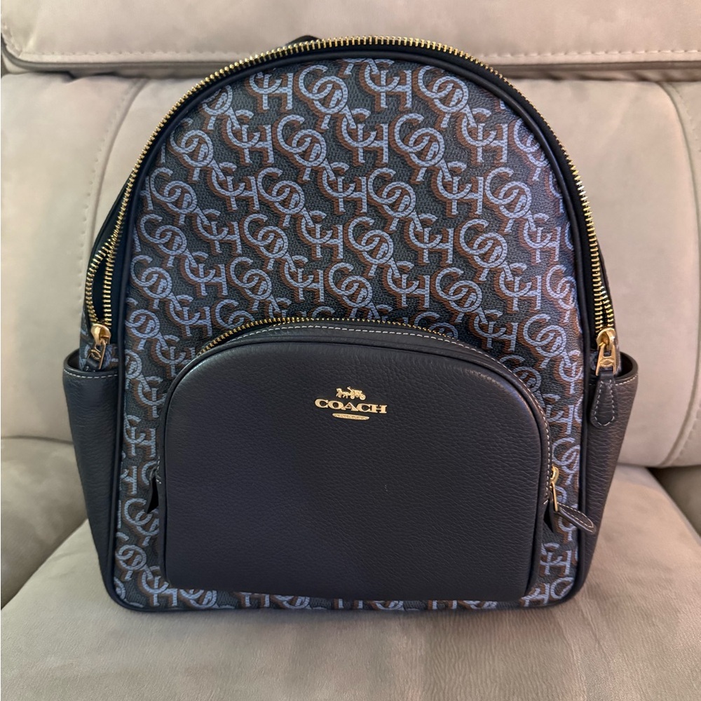 Coach Monogram Mini Backpack in Black and Brown
